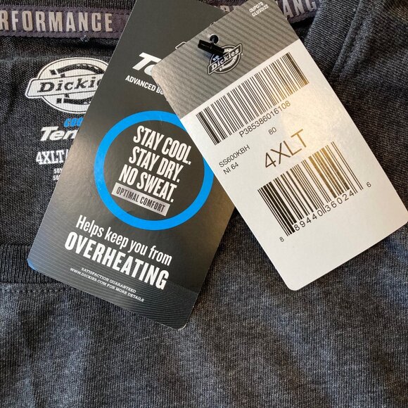 Dickies Cooling Temp-iQ Performance Pocket T-Shirt Men's 4XLT Heather Black NWT - Picture 4 of 4